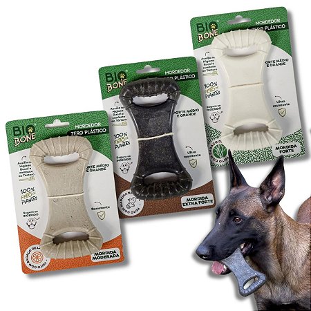 Kit Biobone 3 Mordedores Mordida Moderada, Forte e Extra Forte Para Cães Ossão