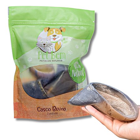Casco Bovino Mordedor Natural para Cães 3 Uni Pet Bem
