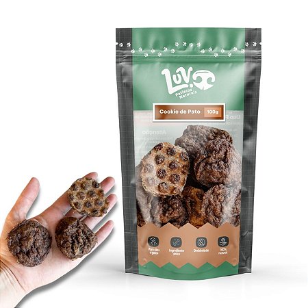 Luv Cookies de Pato Petisco 100% Natural Para Cães e Gatos Luv