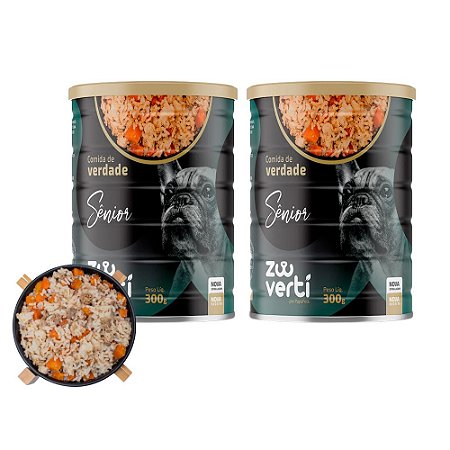 Kit 2 Sênior Alimentação Úmida Natural Para Cães Idosos Monoproteica Zooverti