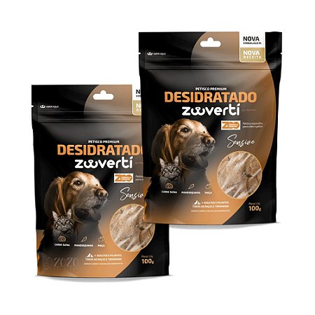 Kit 2 Sensive Petisco Desidratado Natural Para Cães e Gatos Zooverti