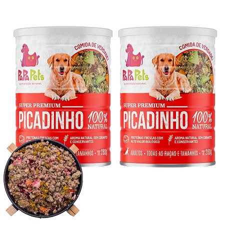 Kit 2 Picadinho Alimentação Úmida 100% Natural Para Cães PapaPets