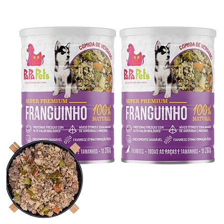Kit 2 Franguinho Alimentação Úmida 100% Natural Para Cães Filhotes PapaPets