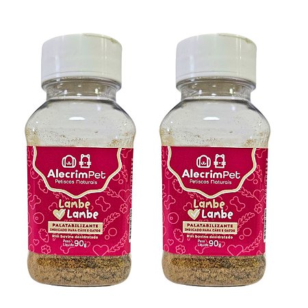 Kit 2 Pó Saborizante Natural Lambe Lambe Sabor Rim Bovino AlecrimPet