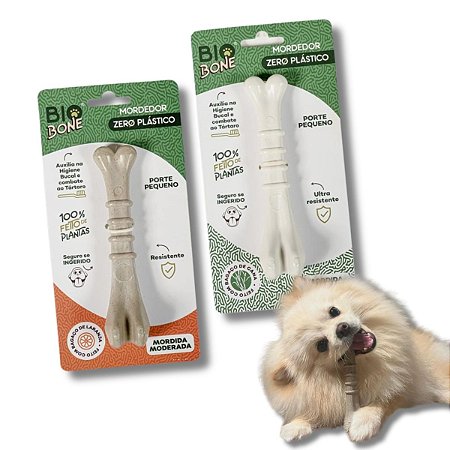 Kit Biobone 2 Mordedores Mordida Moderada e Forte Para Cães Ossinho