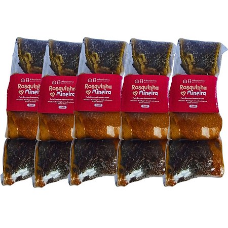Kit 5 Pele Bovina Enrolada Mordedor Natural Para Cães Rosquinha AlecrimPet