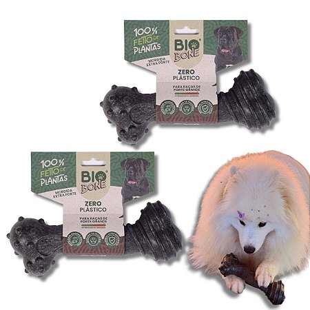 Kit Biobone 2 Mordedores Mordida Extra Forte Para Cães Zero Plástico Madeira Gigante
