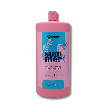 Condicionador Pet Açaí Com Graviola Summer 2,5L 1:1 Cães e Gatos Banho e Tosa Bubbles