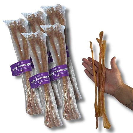 Kit 5 Tendão Bovino Mordedor Natural Para Cães Big Bumerangue AlecrimPet
