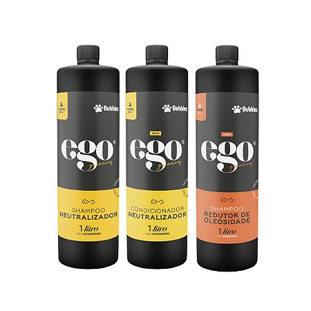 Kit Shampoo Neutralizador de Odores e Redutor de Oleosidade + Condicionador Neutralizador 1L Para Cães Banho e Tosa Bubb