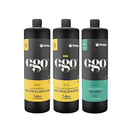 Kit Shampoo Neutralizador de Odores e Neutro + Condicionador Neutralizador 1L Para Cães Banho e Tosa Bubbles