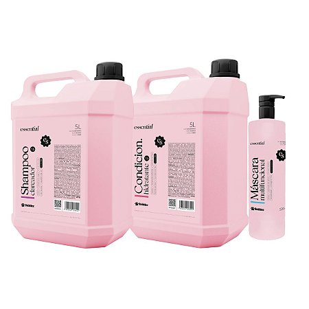 Kit Shampoo Clareador Condicionador e Máscara Essential Para Cães Banho e Tosa Bubbles