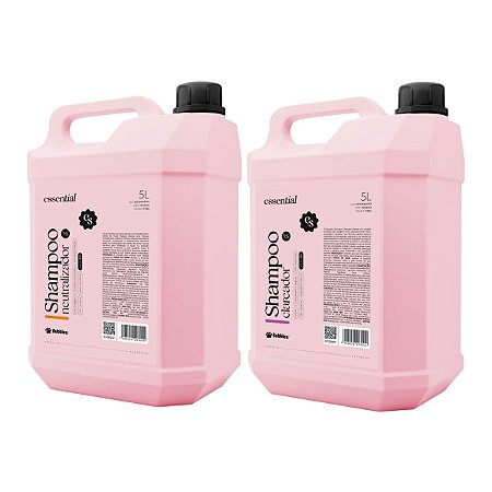 Kit Shampoo Neutralizador e Clareador Essential Para Cães Banho e Tosa Bubbles