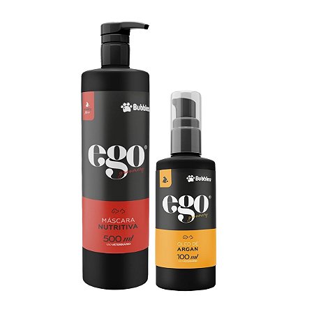 Kit Máscara de Nutrição e Óleo Argan Para Cães Banho e Tosa Bubbles