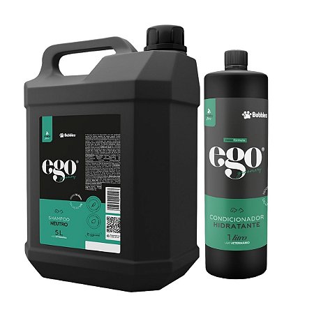Kit Shampoo Neutro 5L e Condicionador Hidratante 1L Para Cães Banho e Tosa Bubbles