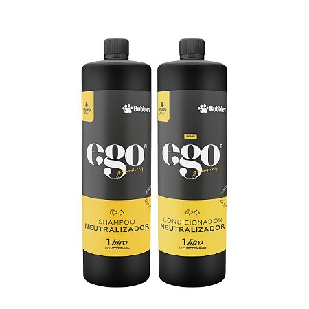 Kit Shampoo e Condicionador Neutralizador de Odores 1L Para Cães Banho e Tosa Bubbles