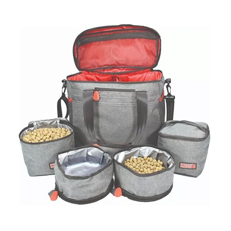 Kong Travel Bag Bolsa Mala De Viagem Para Cães e Gatos Com 5 Peças
