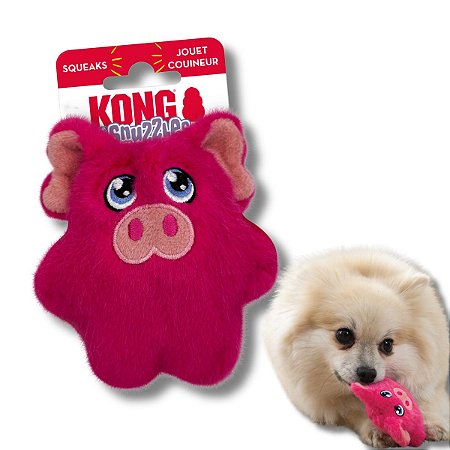 Kong Snuzzles Mini Porco Pelucia Para Cães Fofa Com Apito
