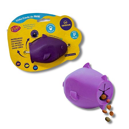 Brinquedo Resistente Recheável Para Cães Tubarão Roxo P Amicus