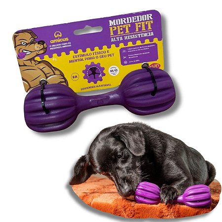 Brinquedo Resistente Recheável Para Cães Pet Fit Roxo M/G Amicus