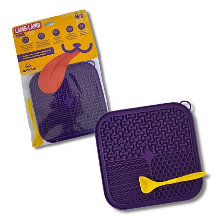Tapete de Lamber Para Cães Comedouro Lento Lamb Lamb M/G Amicus Roxo