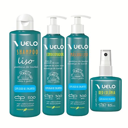 Kit Shampoo Liso Condicionador Máscara Liso Perfume Explosão de Encantos Vuelo