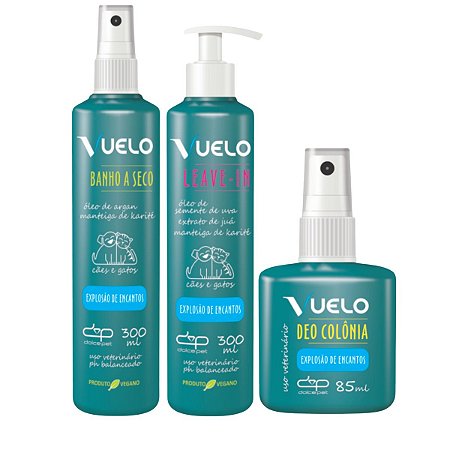 Kit Banho a seco Leave in Perfume Explosão de Encantos Vuelo Cães