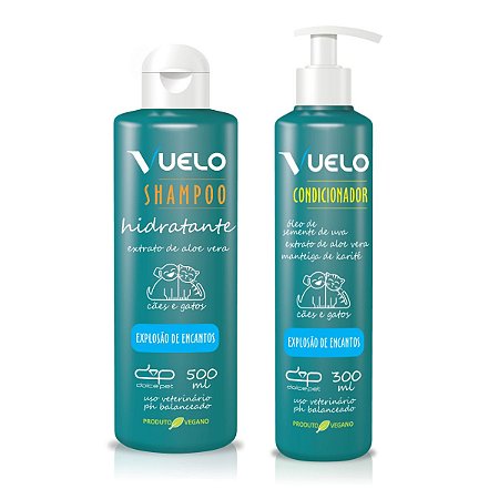 Kit Shampoo Hidratante e Condicionador Explosão de Encantos Vuelo Cães