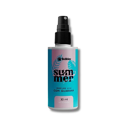 Deo Colônia Pet Açaí Com Guaraná Summer 30ml Cães e Gatos Banho e Tosa Bubbles