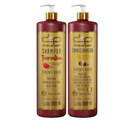 Kit Shampoo Neutralizador de Odores e Condicionador 1L Cereja e Avelã Cães e Gatos