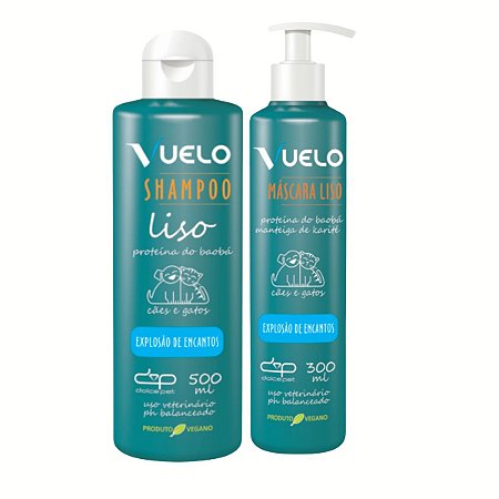 Kit Shampoo Liso e Máscara Liso Explosão de Encantos Vuelo Cães
