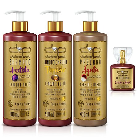 Kit Shampoo Clareador Máscara Hidratação Condicionador Perfume Cereja e Avelã