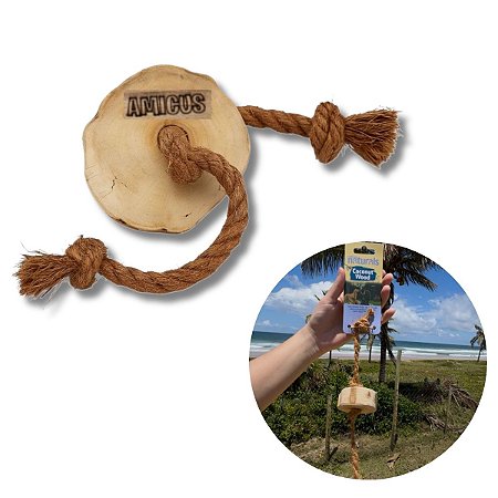 Brinquedo Sustentável Fibra de Coco Para Cães Coconut Wood Disco Amicus