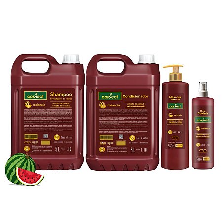 Kit Shampoo Neutralizador Condicionador Perfume Máscara Connect Melancia 5L 1:10