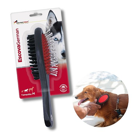 Escova Dupla Para Cães Com Bolinha M Germanhart