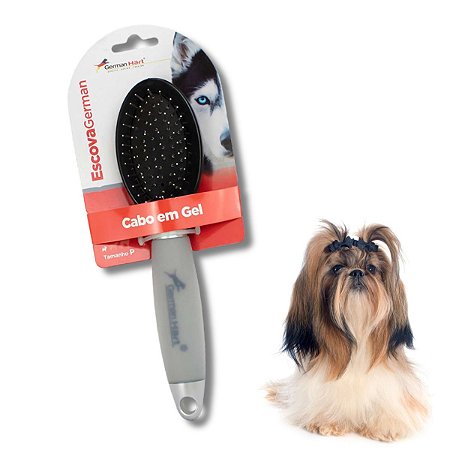 Escova Para Cães Cabo Gel Sem Bolinha Cinza P Germanhart