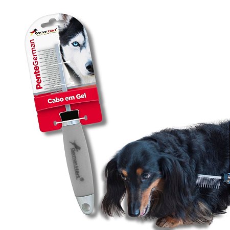 Pente Alternado Para Cães Cabo de Gel Cinza Germanhart