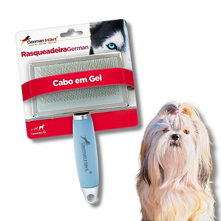 Rasqueadeira Para Cães Cabo de Gel Azul G Germanhart