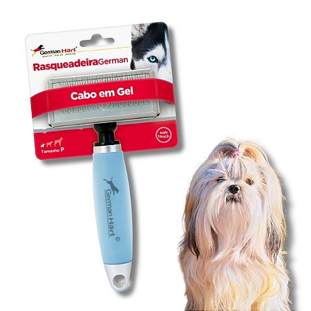 Rasqueadeira Para Cães Cabo de Gel Azul P Germanhart