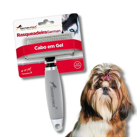 Rasqueadeira Para Cães Cabo de Gel Cinza P Germanhart