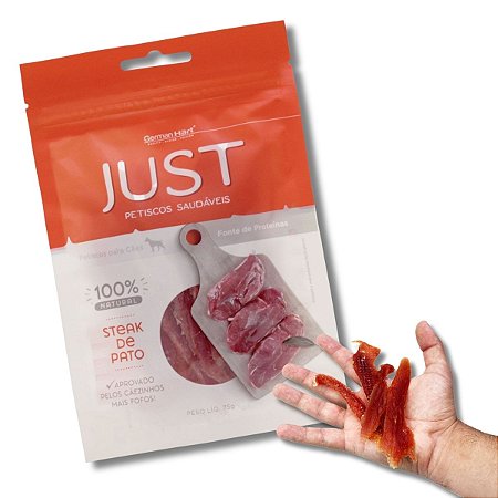 Just Petisco Para Cães Natural Steak de Pato 75g