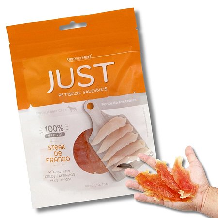 Just Petisco Para Cães Natural Steak de Frango 75g