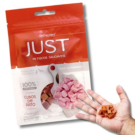 Just Petisco Para Cães Natural Cubos de Pato 55g