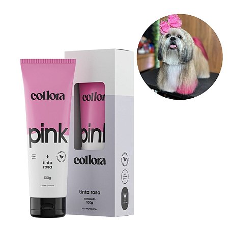 Máscara Pet Pigmentadora Collora 100g Rosa Para Cães Bubbles