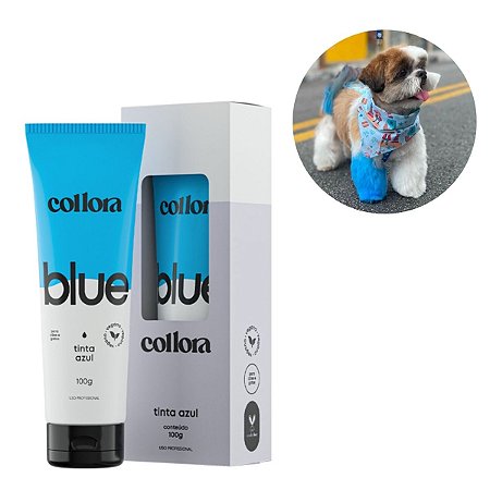 Máscara Pet Pigmentadora Collora 100g Azul Para Cães Bubbles