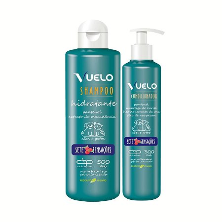 Kit Shampoo Hidratante e Condicionador Sete Sensações Vuelo Cães