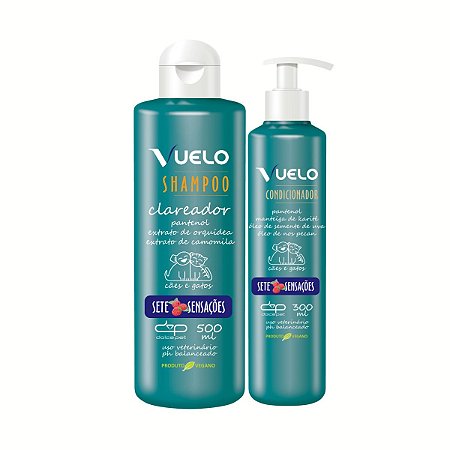Kit Shampoo Clareador e Condicionador Sete Sensações Vuelo Cães