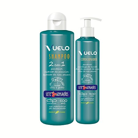 Kit Shampoo 2 em 1 e Condicionador Sete Sensações Vuelo Cães