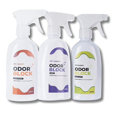 Kit 3 Odor Block Bloqueador de Maus Odores Para Ambientes 400ml