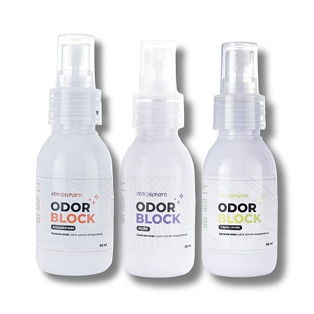 Kit 3 Odor Block Bloqueador de Maus Odores Para Ambientes 60ml